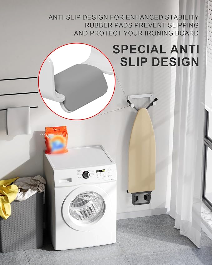 2PC Ironing Board Hanger Wall Mount Stainless Steel, Y T Leg Ironing Board - Image 3