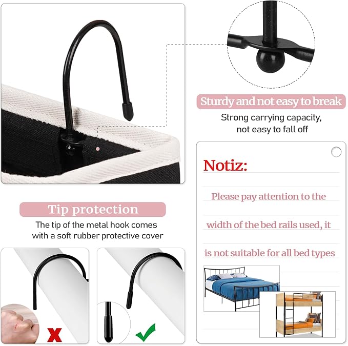 Bedside Caddy Bedside Hanging Storage Basket Bed Caddy - Image 3