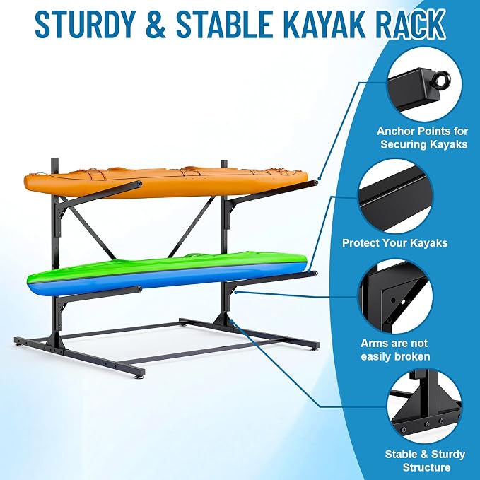 Kayak Storage Rack, Heavy Duty Freestanding Kayak Rack - Image 3