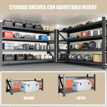 2000LBS Garage Shelving 59" W Heavy Duty Storage Shelves, 4 Tier Industrial - Image 5