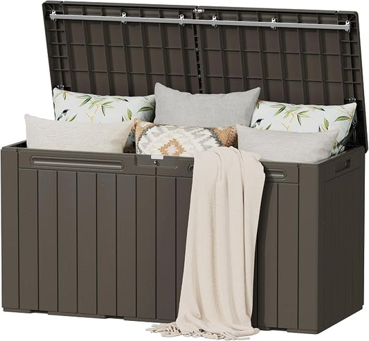 Flamaker Resin Deck Box 100 Gallon Large Outdoor Storage Box Waterproof | by Flamaker