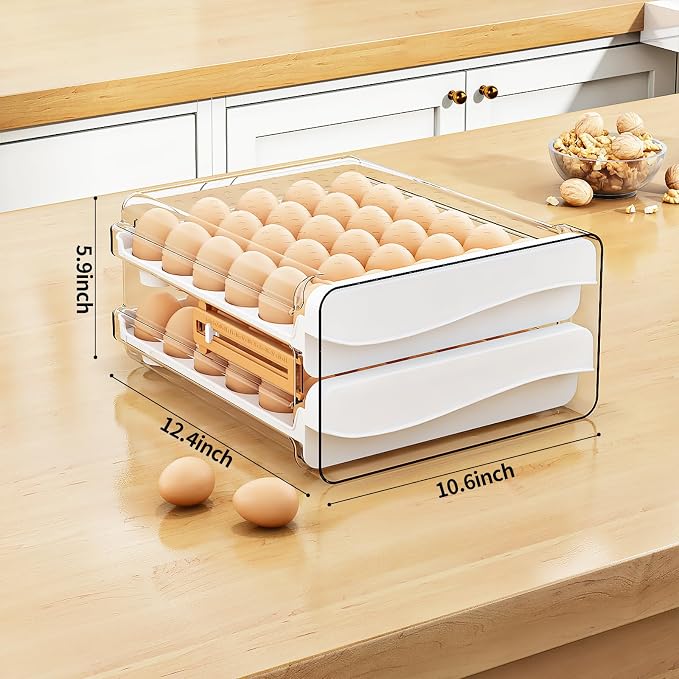 JOYZAN Egg Holder for Fridge 60 Count Large Capactity Egg Storage Container for - Image 6