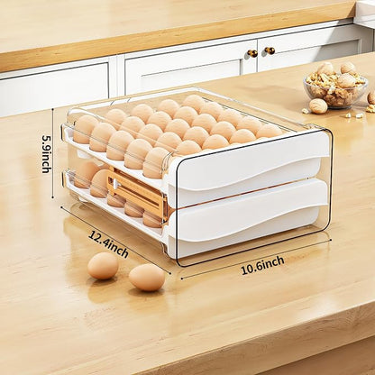 JOYZAN Egg Holder for Fridge 60 Count Large Capactity Egg Storage Container for - Image 6