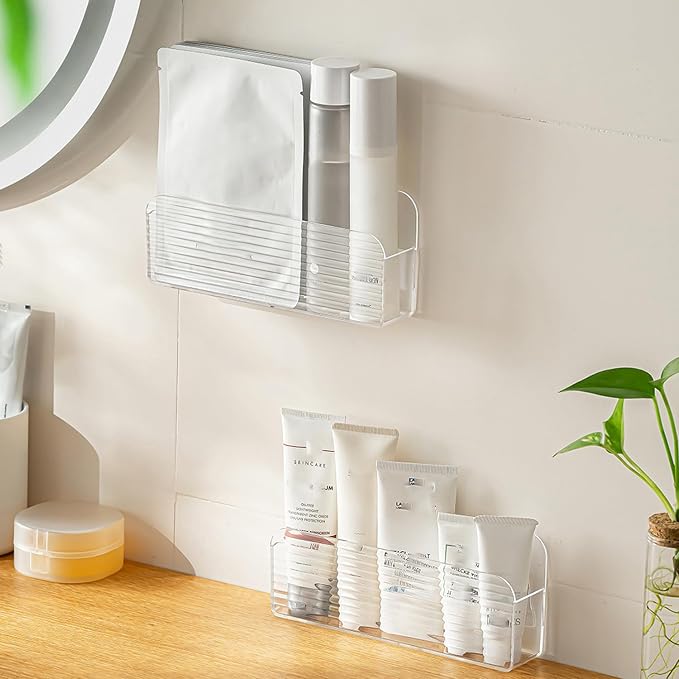 Bathroom Medicine Cabinet Organizer Set, Small Narrow Compact Shelves Holder - Image 5