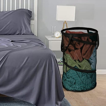 BATTOO 2 Pack Large Collapsible Laundry Basket Foldable Mesh Pop Up Hamper - Image 7