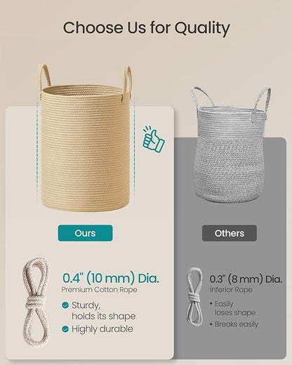 SONGMICS Laundry Hamper, Cotton Rope Laundry Basket - Image 4