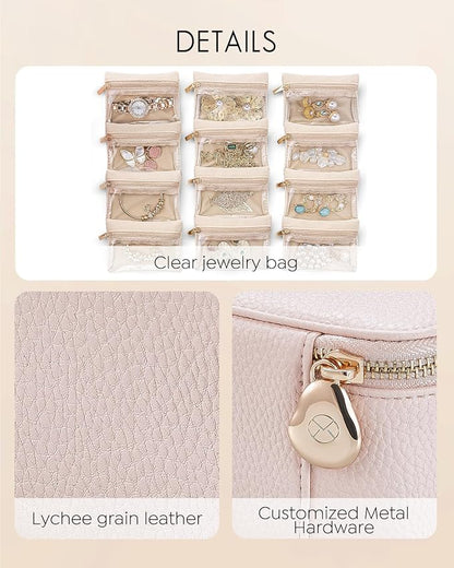 Vlando Jewelry Box with 12 Velvet Jewelry Bags Travel Jewelry Case - Image 4