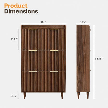 VINGLI Fluted Shoe Storage Cabinet - Image 2