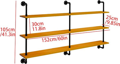 HDDFER Floating Shelves for Wall Bookshelf Industrial Pipe Shelving Shelves - Image 2