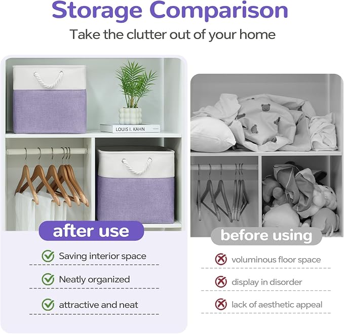 12x12 Inch Foldable Fabric Cube Storage Bins - Image 8