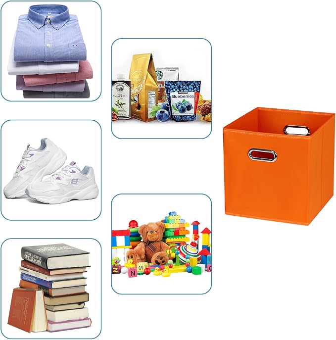 Fabric Cubby Storage Bins, Cube Organizer Bin Foldable Storage Boxes - Image 3