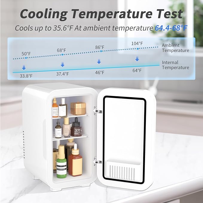 Mini Fridge, 6 Liter/8 Can 110V AC/DC Portable Thermoelectric Cooler - Image 5
