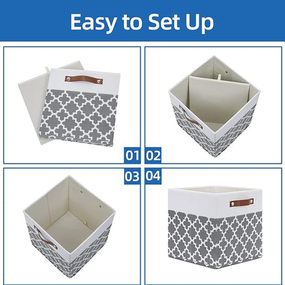 Temary 12x12x12 Fabric Storage Bins 4 Pack - Image 7