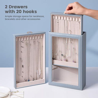 Lolalet Necklace Organizer Box, 2-Layer Jewelry Storage Boxes - Image 2