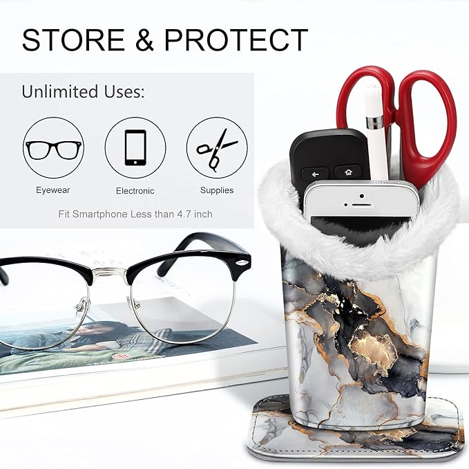 Fintie Plush Lined Eyeglasses Holder, Glasses Stand Case, Anti-scratch Glasses - Image 5