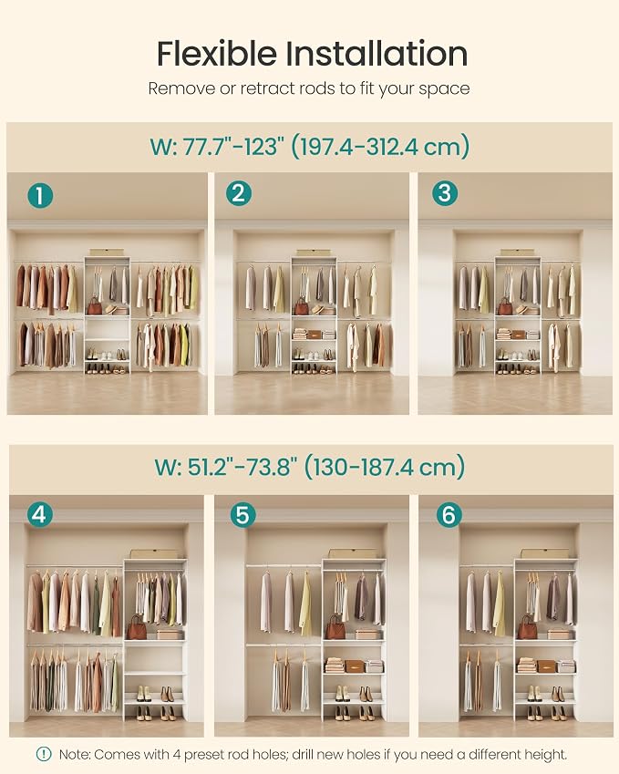 SONGMICS Closet System, Customizable Walk-In Closet Organizer System - Image 5