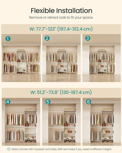 SONGMICS Closet System, Customizable Walk-In Closet Organizer System - Image 5