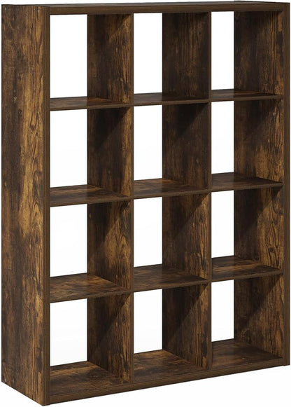 Furinno Cubicle Book Shelf, 12-Cube Bookshelf, Extra Thick Frame Reversible - Image 9