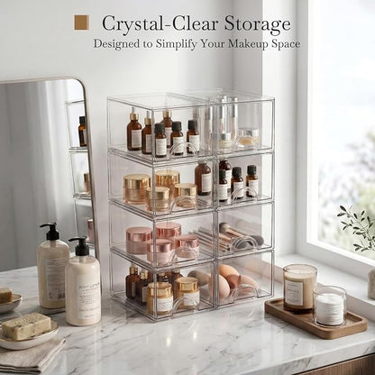 8 Pack Small Clear Stackable Acrylic Storage Boxes - Image 4