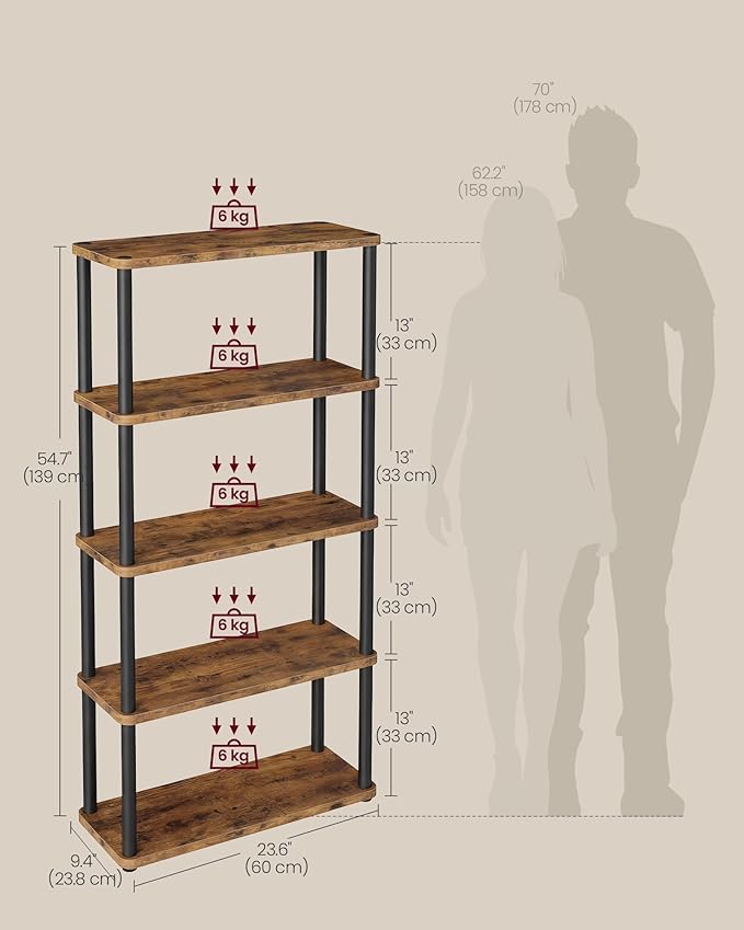 VASAGLE Superfast Toolless Assembly, 5-Tier Shelf - Image 2