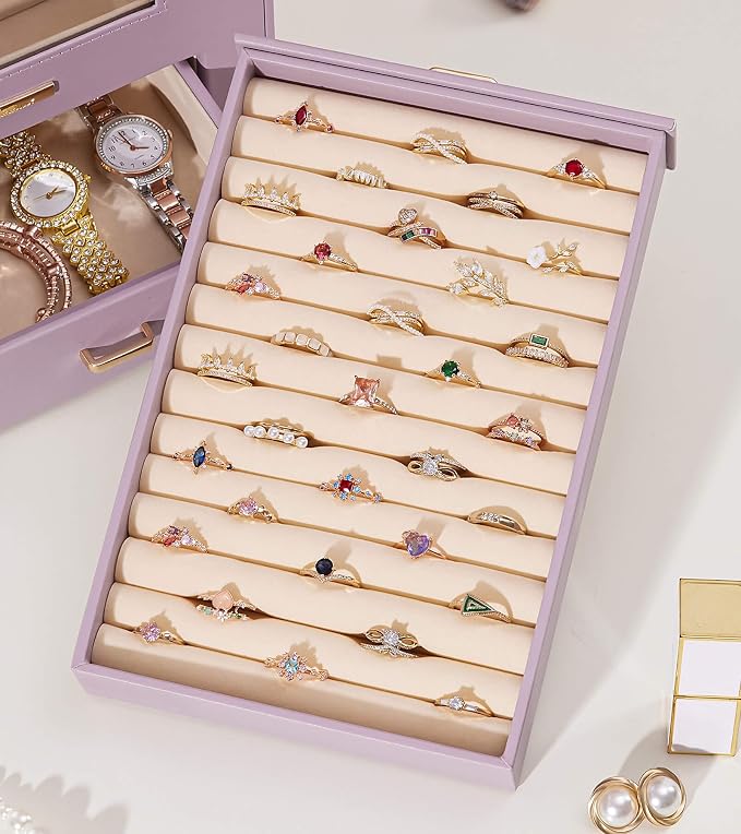 Homde Jewelry Organizer with Transparent Window Necklace Hooks Gift - Image 8
