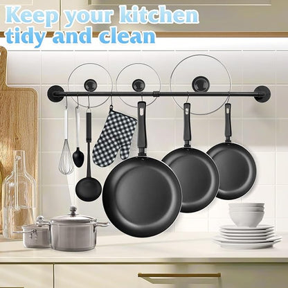 38.5 inch Pot Rack Wall Mounted Detachable Pan Rack Organizer Industrial Pipe - Image 2