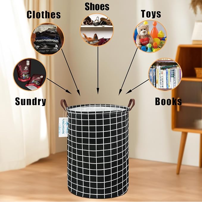 LANGYASHAN Laundry Basket Canvas Fabric Collapsible Organizer Basket - Image 4