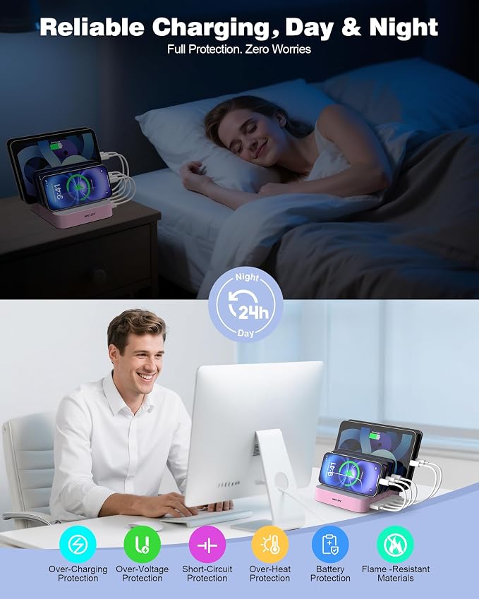 MSTJRY Charging Station for Multiple Devices : 5 Port Multi USB-A Charger - Image 4