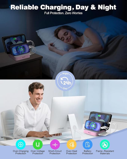 MSTJRY Charging Station for Multiple Devices : 5 Port Multi USB-A Charger - Image 4
