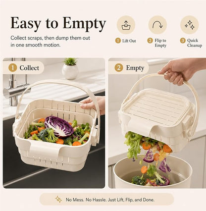 Foldable Hanging Kitchen Sink Drain Basket-Hanging Colander, Space Saving Food - Image 7
