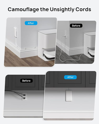 TROND Flat Power Strip with Outlet Cover - 10FT Long Extension Cord with 8 AC - Image 2