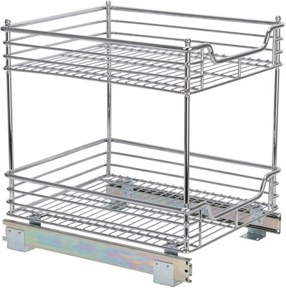 Household Essentials Chromed Steel 2-Tier Artisan Pull-Out Organizer - Image 7