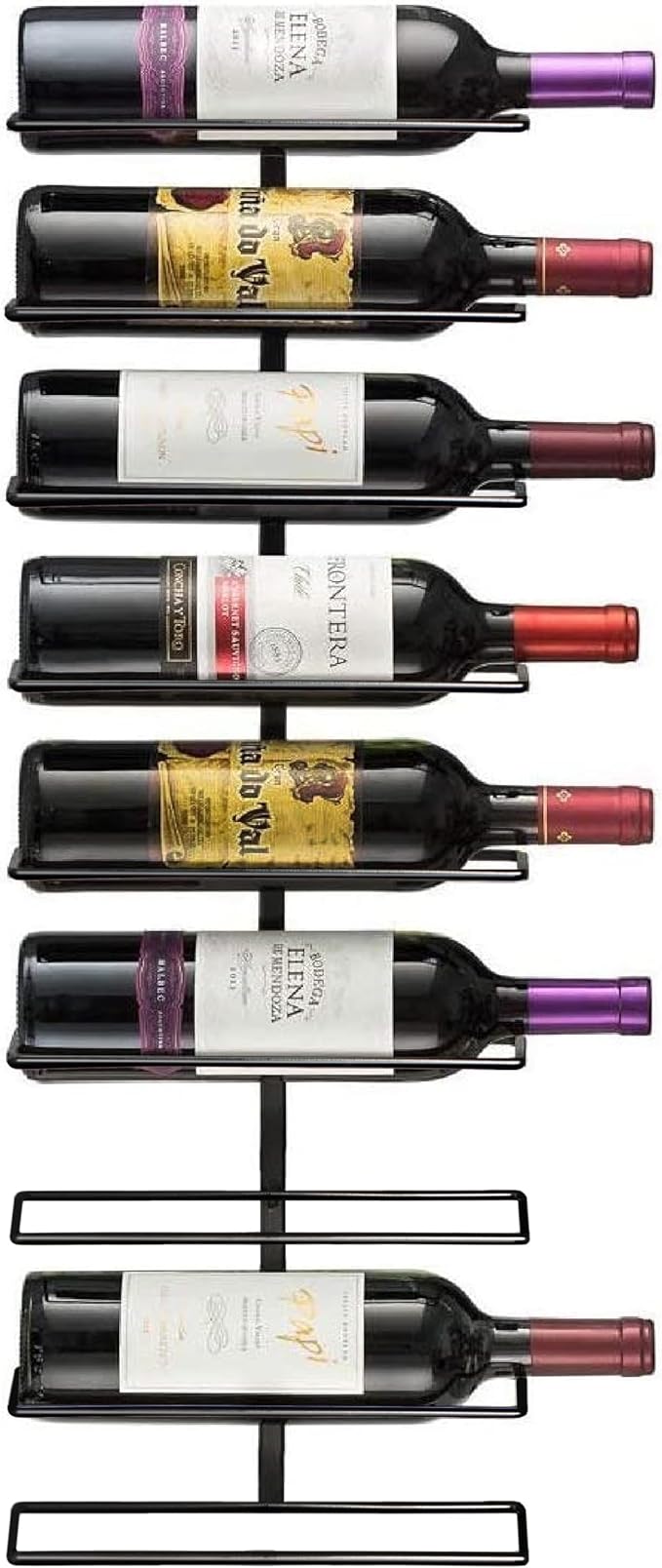 Sorbus Wall Mount Wine Rack 3-Pack – Holds 9 Bottles Each – Black Metal Wine - Image 7