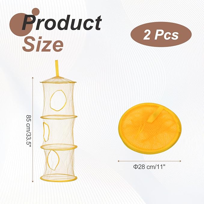 uxcell 2Pcs Mesh Hanging Storage Basket - Image 2