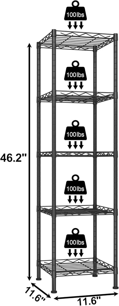 HOMEFORT Storage Shelves, 5-Wire Shelving, Metal Shelving Unit Adjustable - Image 3