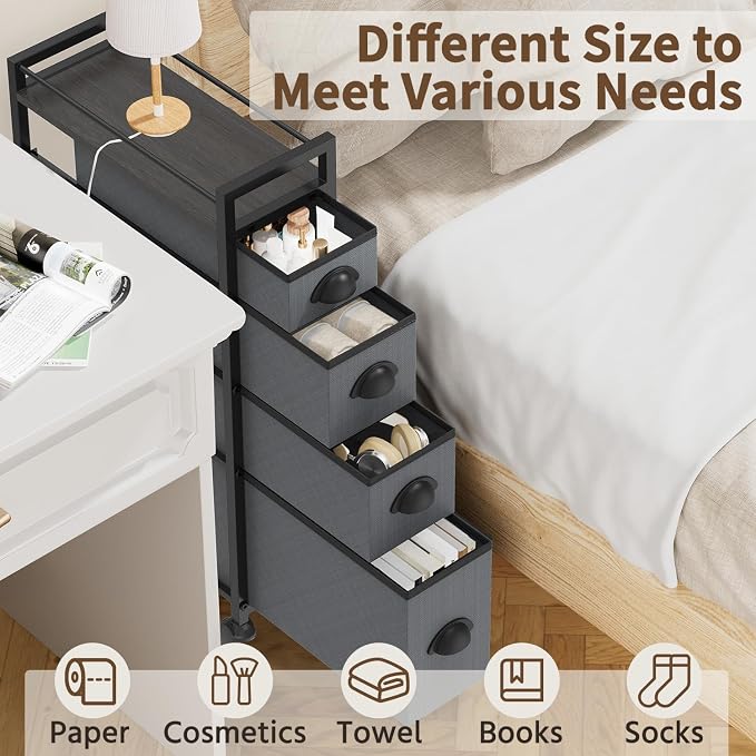 LASZOLA Narrow Cabinet Slim Storage Cart - Image 9