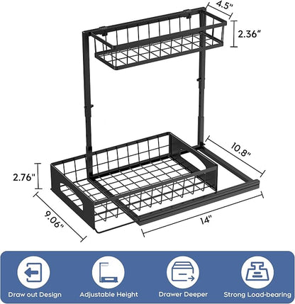 Under Sink Organizer and Storage, Height Adjustable Cabinet Organizer - Image 2