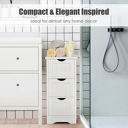 Tangkula Floor Cabinet with 3 Drawers Wooden Storage Cabinet - Image 7