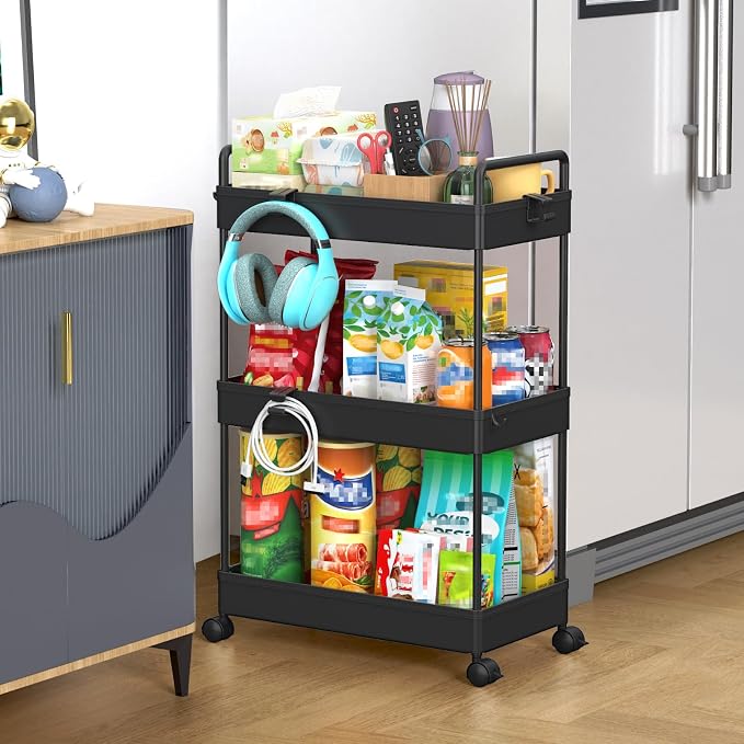 SOLEJAZZ 3 Tier Rolling Storage Cart by SOLEJAZZ