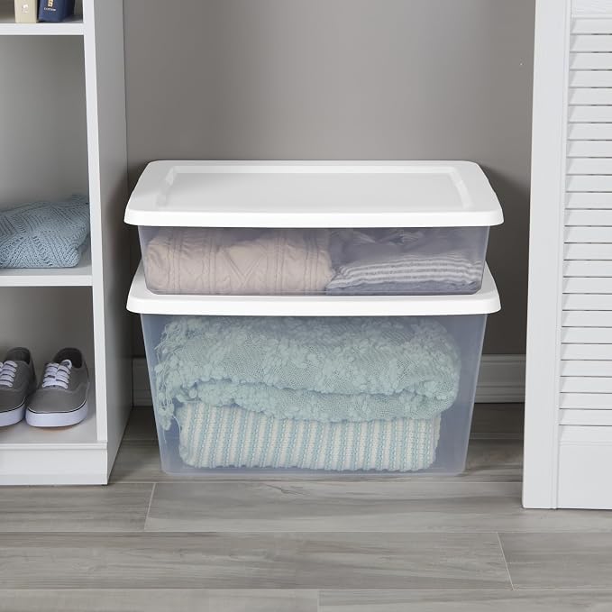 28-quart transparent bed bottom storage box| Flat plastic storage box - Image 4
