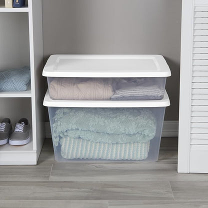 28-quart transparent bed bottom storage box| Flat plastic storage box - Image 4