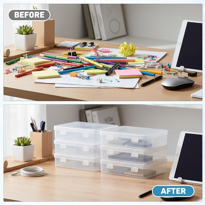 Jetec 6 Pieces Mini Plastic Clear Beads Storage Containers Box - Image 5