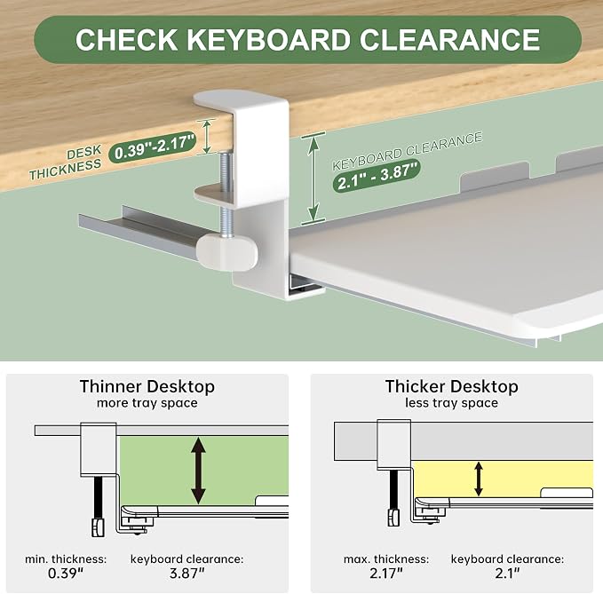 Extra Large Keyboard Tray Under Desk - Image 4