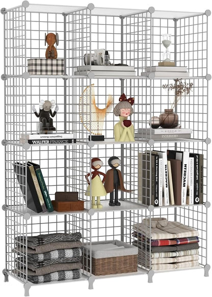 AWTATOS Wire 12 Cube Storage Organizer, Closet Storage Shelves Stackable | by AWTATOS