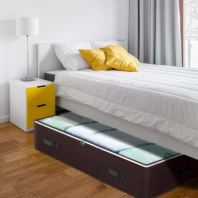 Budding Joy 6 Pack 90L Under bed Storage Containers Organizer Large Capacity - Image 6