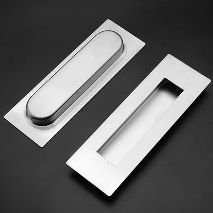 Ravinte 2 Pack Brushed Nickel Sliding Closet Door Handles Silver Flush Pulls - Image 2
