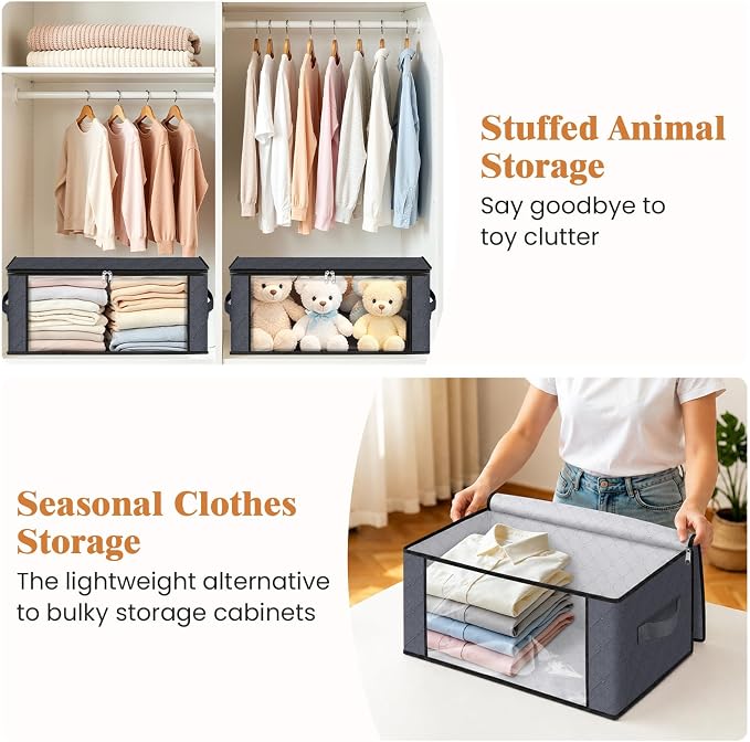 Fab totes 35L Closet Organizers and Storage, Foldable Under Bed Storage - Image 3