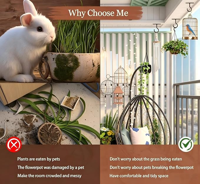 Ceiling Hooks for Hanging Plants 6Pack 2.5in Black - Image 5