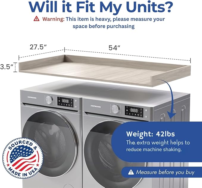 OfficeSimpli Washer Dryer Countertop, Made in USA, Non-Slip Pads, Easy Clean - Image 2