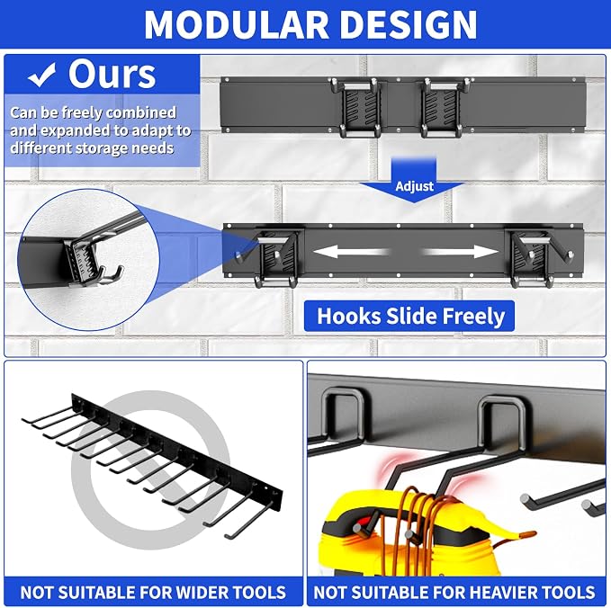 Tool Organizer Wall Mount, 32inch Heavy Duty Garden Tool organizer Storage - Image 2